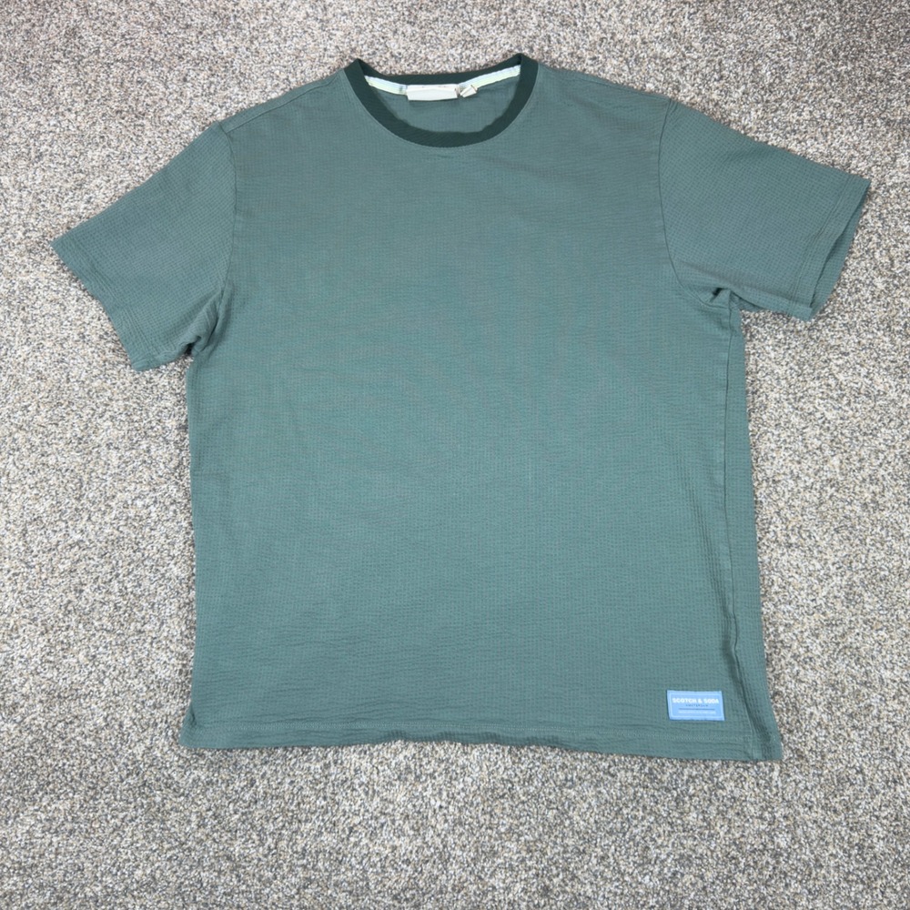 Scotch & Soda Mens Waffle Knit T-Shirt Green Short Sleeve Crew Neck L 1857651